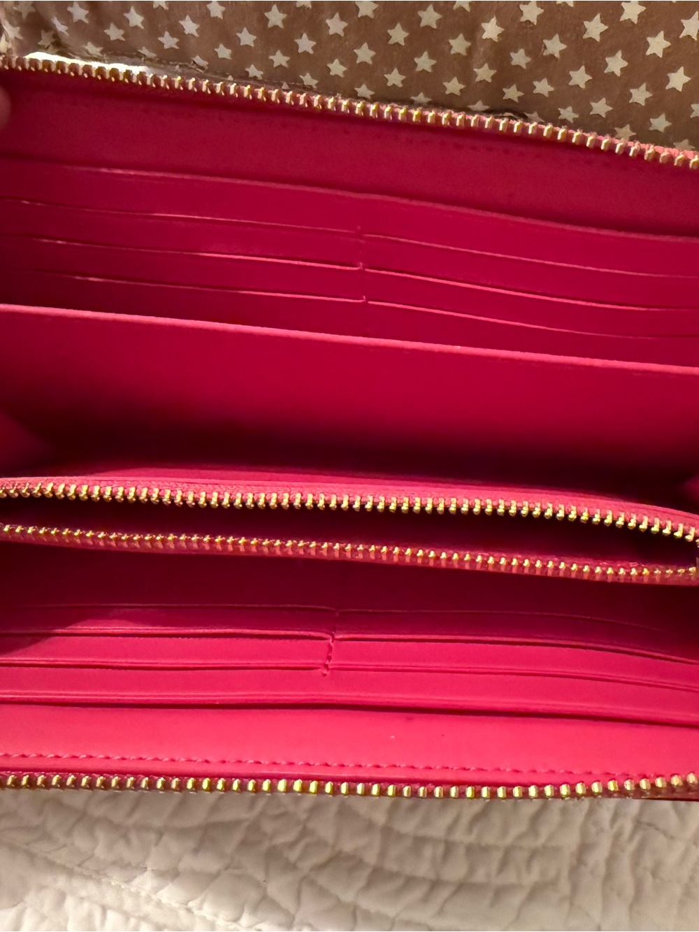 Coach Zip-Around Wallet in Hot Pink with Gold Hardware